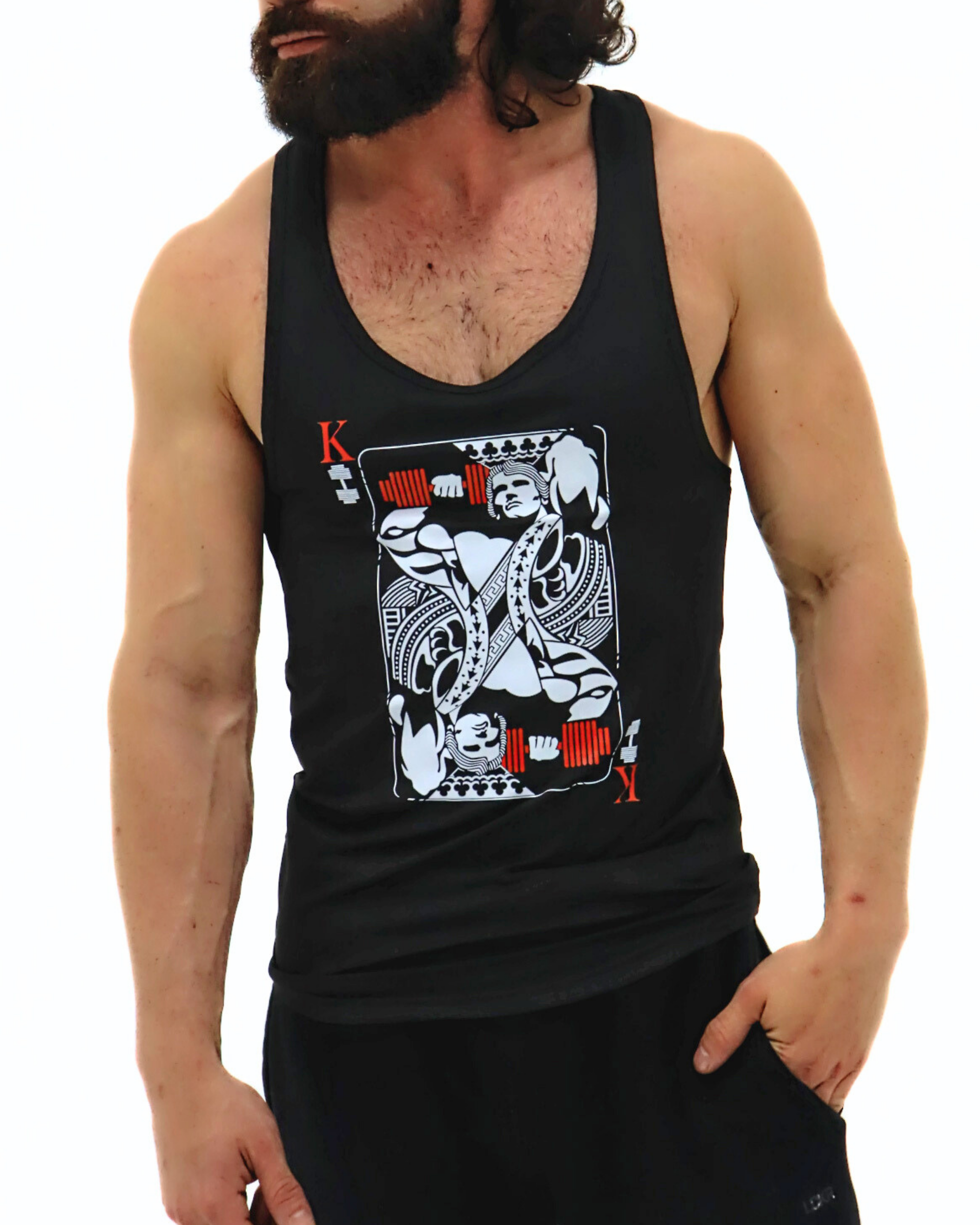 Muscle King Tank Top Stringer – Hand-Drawn Bodybuilding Art for Gym ...