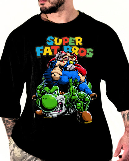 Super Fat Bros Oversized T-Shirt | Fitness Parody & Gym Apparel